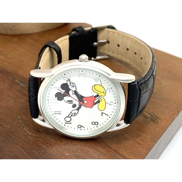 Disney Women\'s Watch Mickey Mouse White Dial Quartz Black Leather Band WDS000403 main image 7